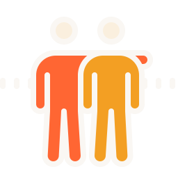 Cartoon people side by side